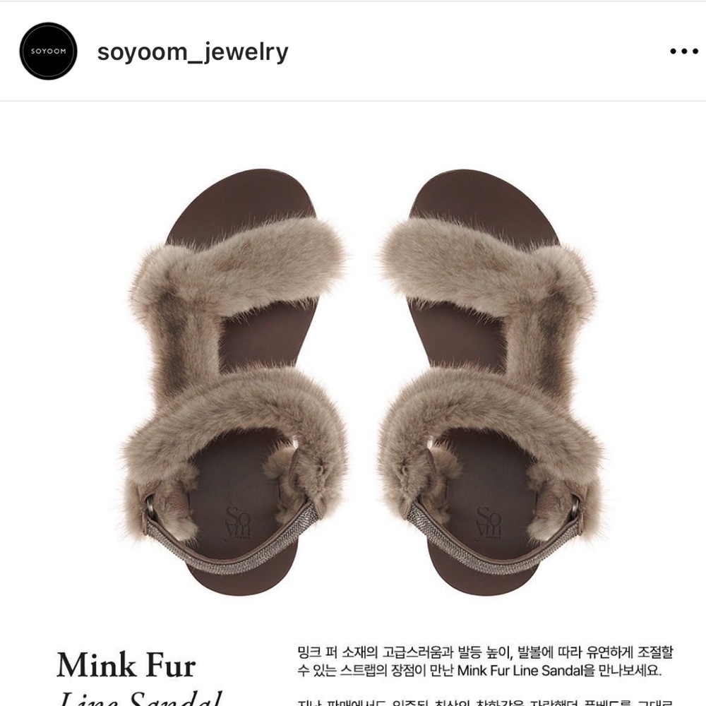 Mink fur sandal